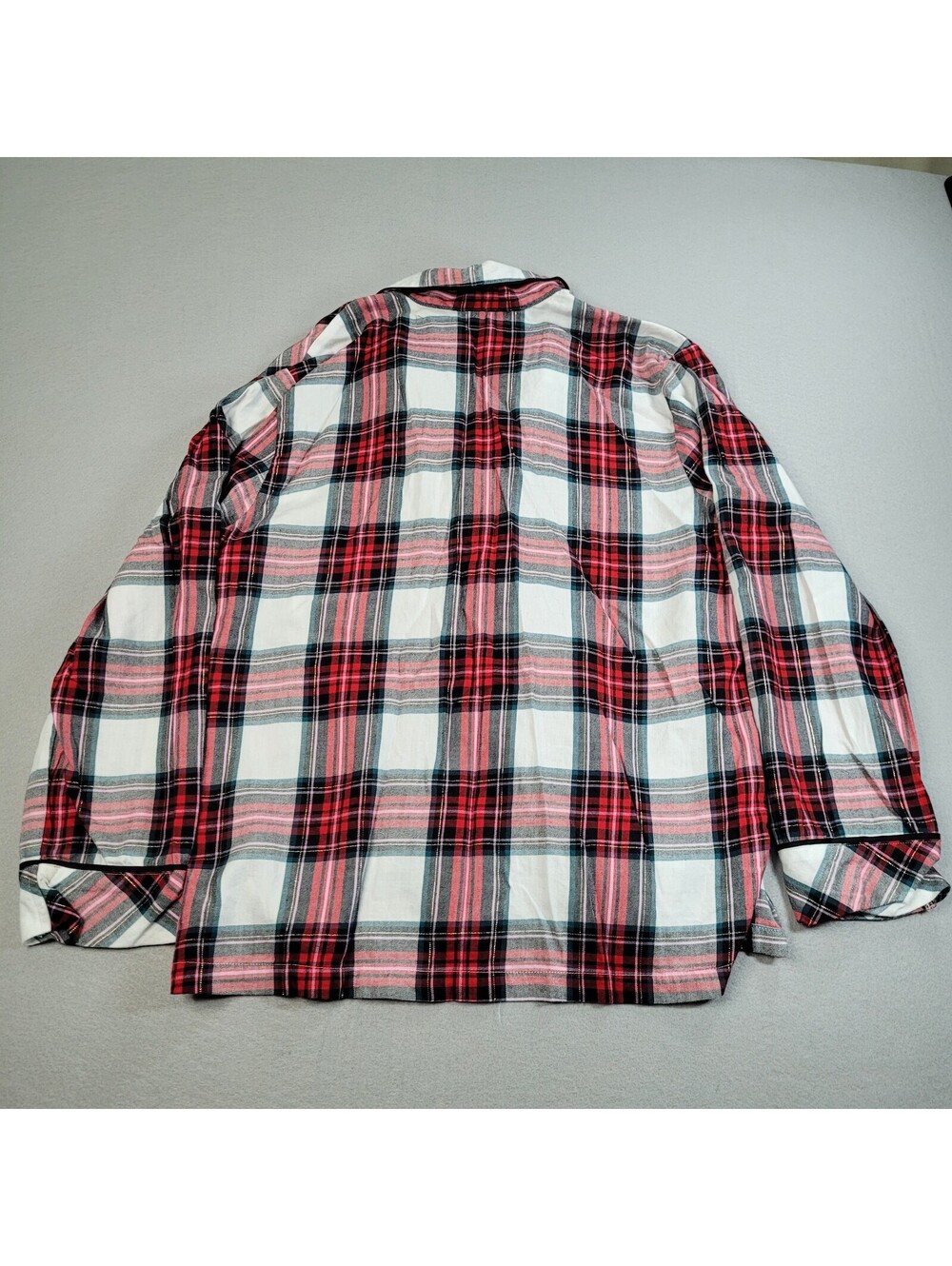 Victorias Secret Flannel Pajama Set S Small Plaid Shimmer Red Pink Metallic PJs - Picture 8 of 13
